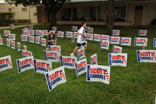 Gubernatorial Candidate Rick Scott Campaigns Ahead Of Election Day