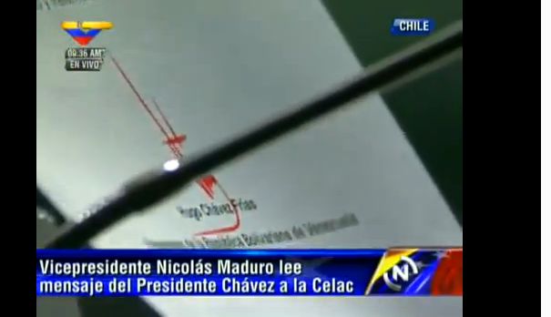Nicolás Maduro leyó la carta de Hugo Chávez a los miembros de CELAC. Video 2 chavez celac