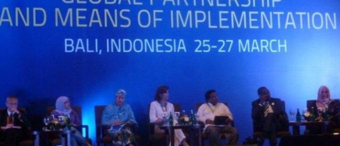 La Canciller María Ángela Holguín (cuarta de izq. a der.) es una de las 27 personalidades globales que participan en Bali, desde ayer, en esta cuarta reunión del Panel de Alto Nivel, integrado por el Secretario General de Naciones Unidas. Foto: Cancillería.