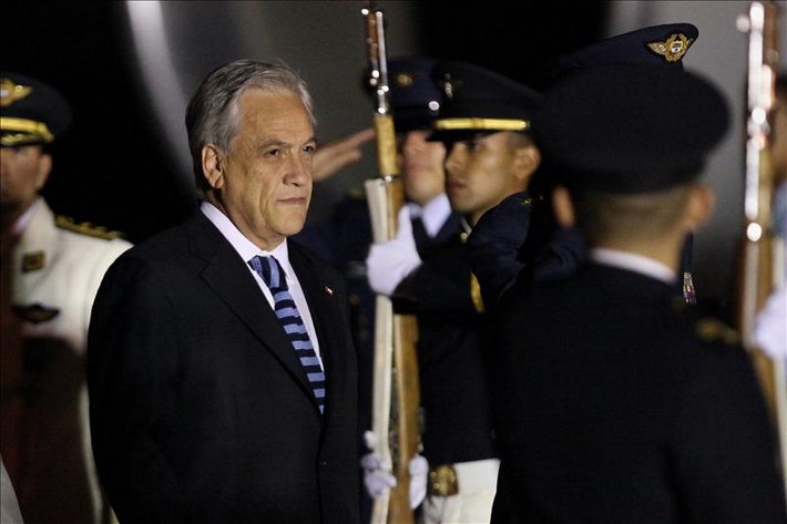 El presidente de Chile, Sebastián Piñera, a su llegada el pasado 22 de mayo, a Cali (Colombia), donde participará en la VII Cumbre de la Alianza del Pacífico. EFE
