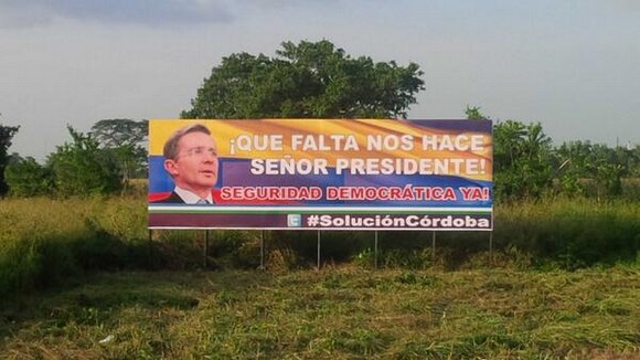 Valla en el departamento de Córdoba.