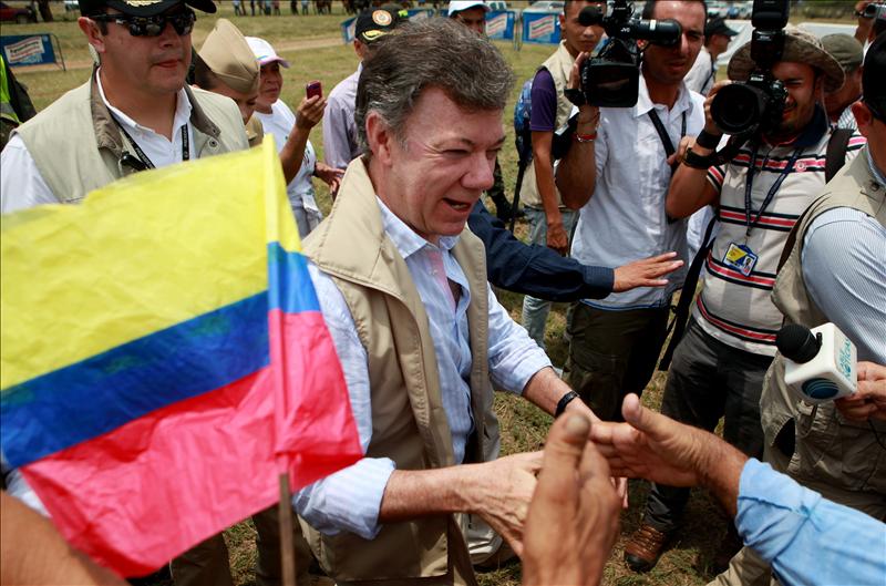 El presidente Santos dice que no hay que temerle al proceso de paz con las FARC En la imagen, el presidente de Colombia, Juan Manuel Santos. EFE/Archivo
