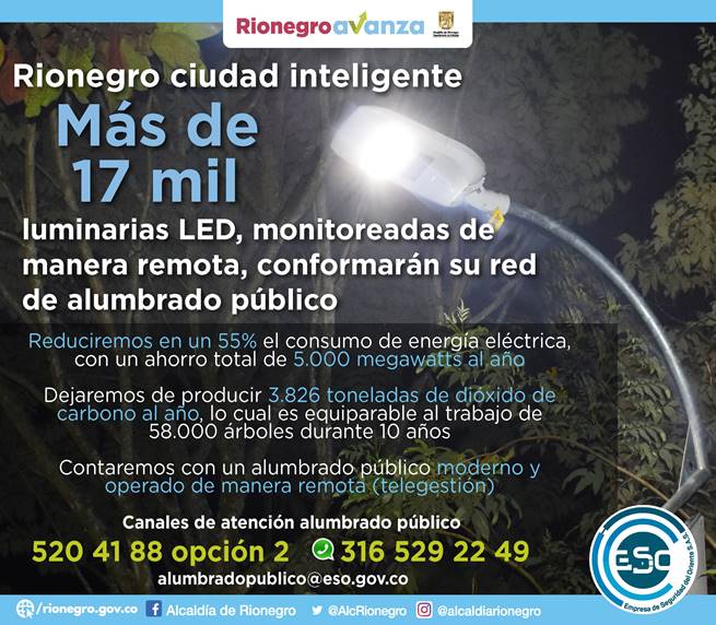 Rionegro será el primer municipio del país en contar con alumbrado público 100% LED y operado de manera remota 4 image005