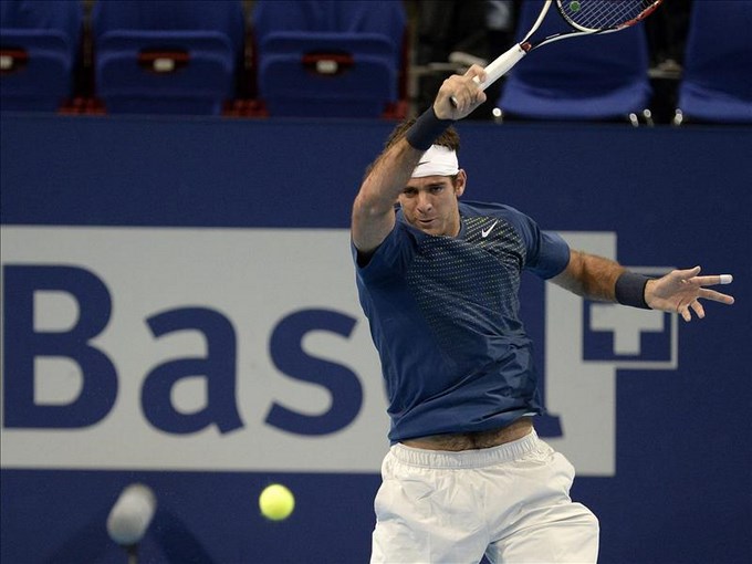 Tenis: Juan Martín del Potro comienza con triunfo en Basilea 1 Del potro ATP 500 de Basilea, Suiza. Foto EFE.