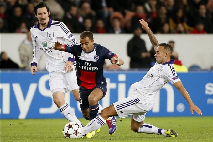 Liga campeones: 1-1. El Anderlecht le baja los humos al PSG
