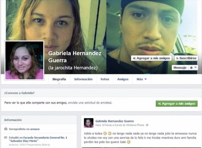 Joven Mexicana, anuncia su suicidio por Facebook