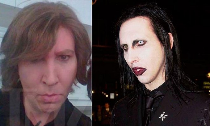 Marilyn Manson sin maquillaje.