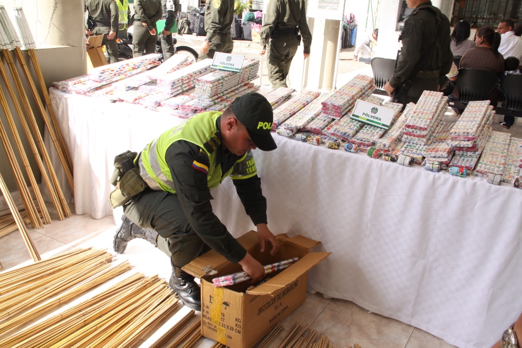 Incautación de 100 kilos de pólvora en el Santuario. Foto: Policía Antioquia