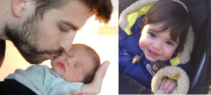 Primera foto de MIlan (i) y una de las más recientes fotos del pequeño que cumple un año (d)