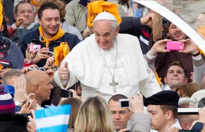 El papa Francisco ayer en la Plaza de San Pedro del Vaticano.