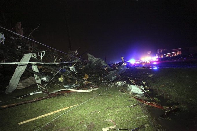 Efectos de un tornado que azotó Mayflower, Arkansas, EE.UU. EFE