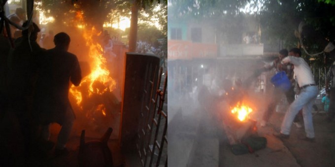 prende fuego abraza a politico