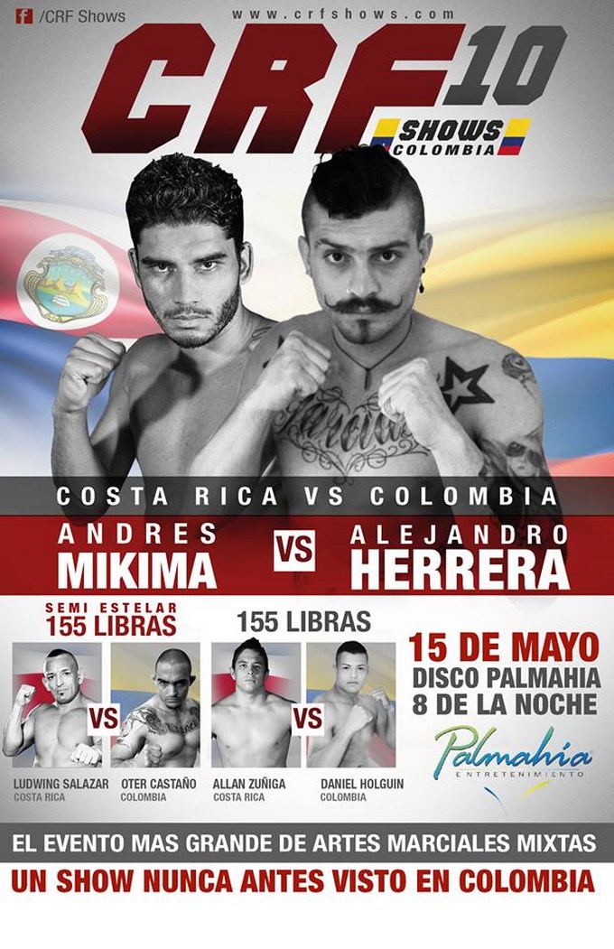 Este jueves 15 de mayo Artes Marciales Mixtas en Medellín. 1 Foto CRF