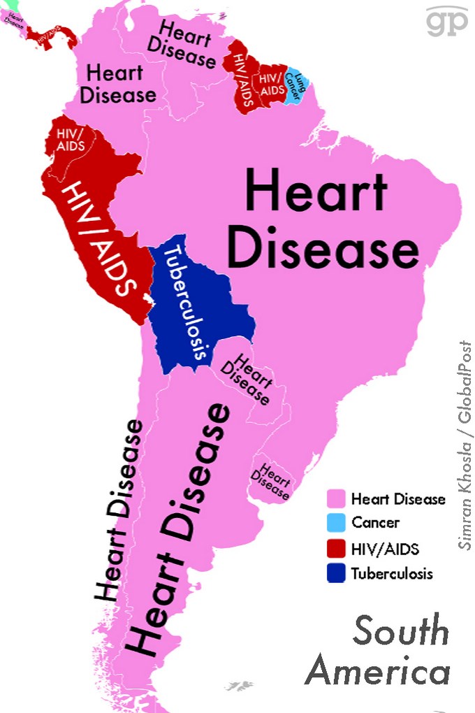 Mapa muestra las enfermedades de las que se puede morir dependiendo del país donde se vive 12 24ci749 (Copiar)
