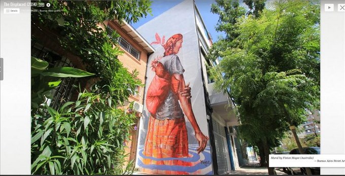el mural "The Displaced" de Fintan Magee (Australia), en Buenos Aires (Argentina). EFE