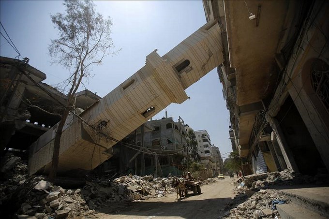 La mezquita Al-Sousi destruida tras un ataque aéreo de Israel