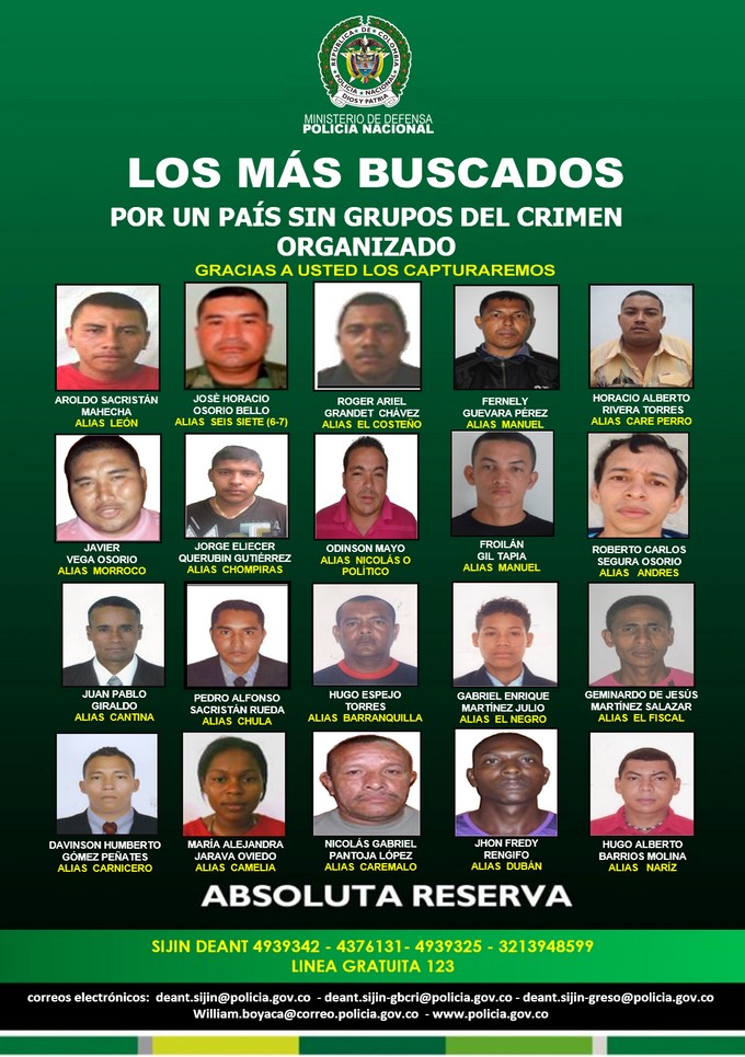 Estos son los más buscados por la Policía en el Bajo Cauca 6 Los mas buscados del Bajo Cauca (Copiar)