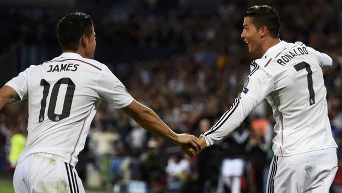 EN VIDEO: James Rodríguez se enoja con Cristiano Ronaldo en entrenamiento.
