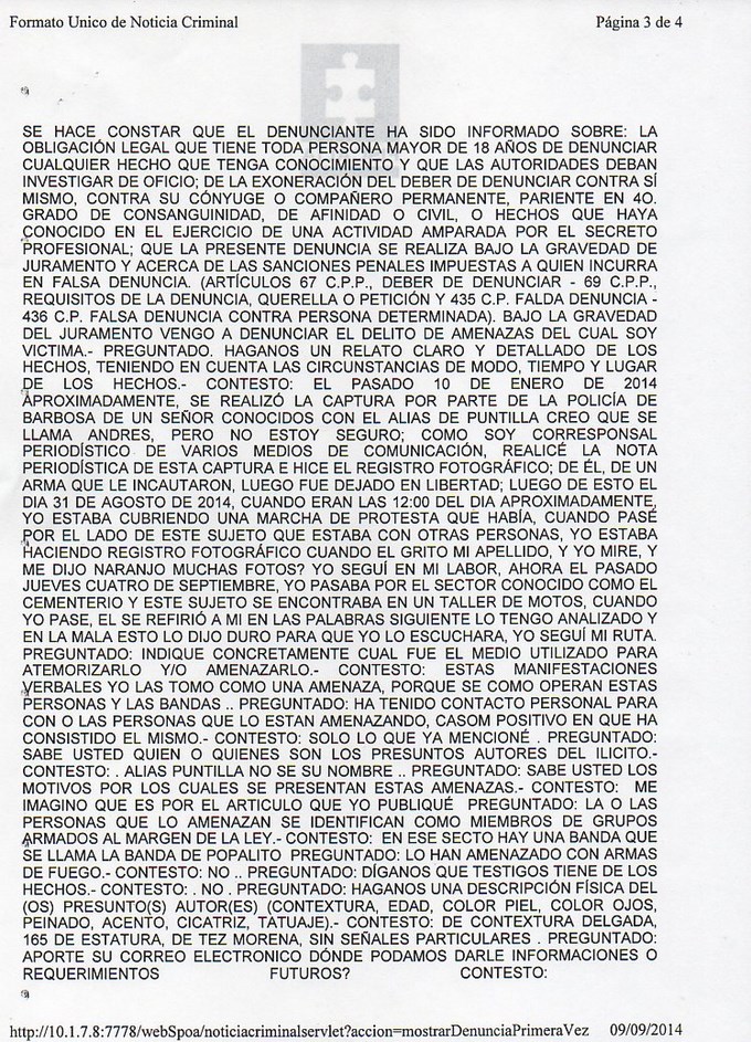 Por publicar fotos de una captura amenazan a periodista en Barbosa 5 fiscalia4 (Copiar)