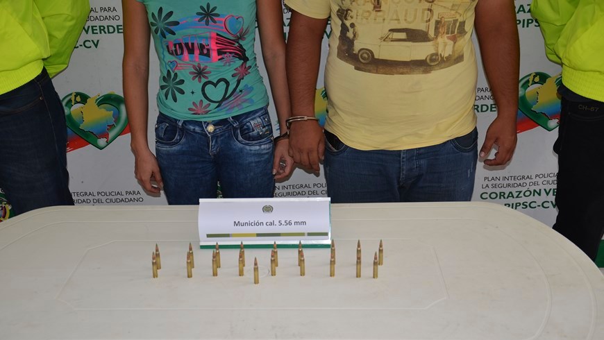 Una pareja que cargaba munición fue capturada en Caucasia 3 Foto: Policía Antioquia