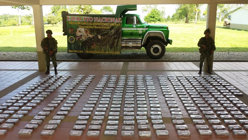 Cocaína incautada. Foto: Ejército