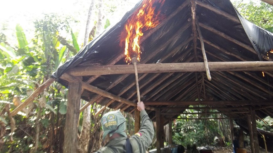 Laboratorio de las Farc destruido en Anorí. Foto: Ejército