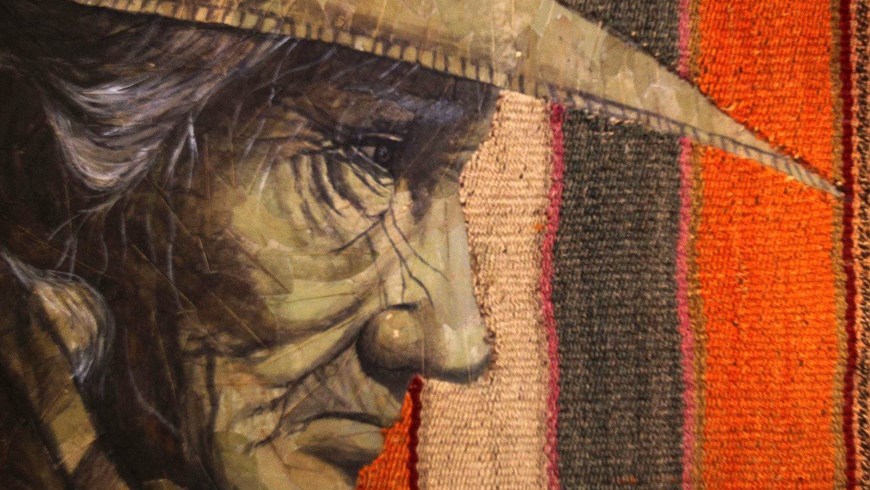 Uno de los cuadros del artista boliviano Luis Quispe. Foto: EFE