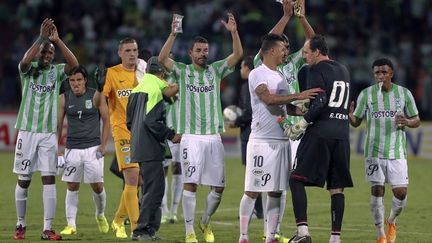Atlético Nacional el 19 de noviembre de 2014, durante el partido de ida de la semifinal de la Copa Sudamericana en el estadio Atanasio Girardot en Medellín (Colombia). EFE