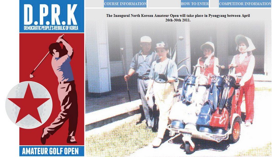Una imagen captada de la página web (www.northkoreanopen.com), que anuncía un torneo de golf para amateurs: el Inaugural North Korean Amateur Golf Open, en Pyongyang, Corea del Norte. EFE/Archivo