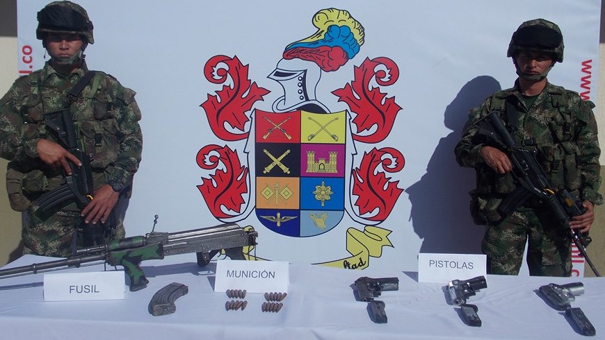 Armamento incautada. Foto: Ejército