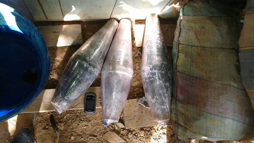 Granadas artesanales. Foto: Ejército