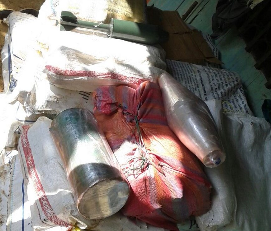 Granadas artesanales. Foto: Ejército