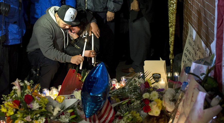 Memorial for two police officers killed in Brooklyn