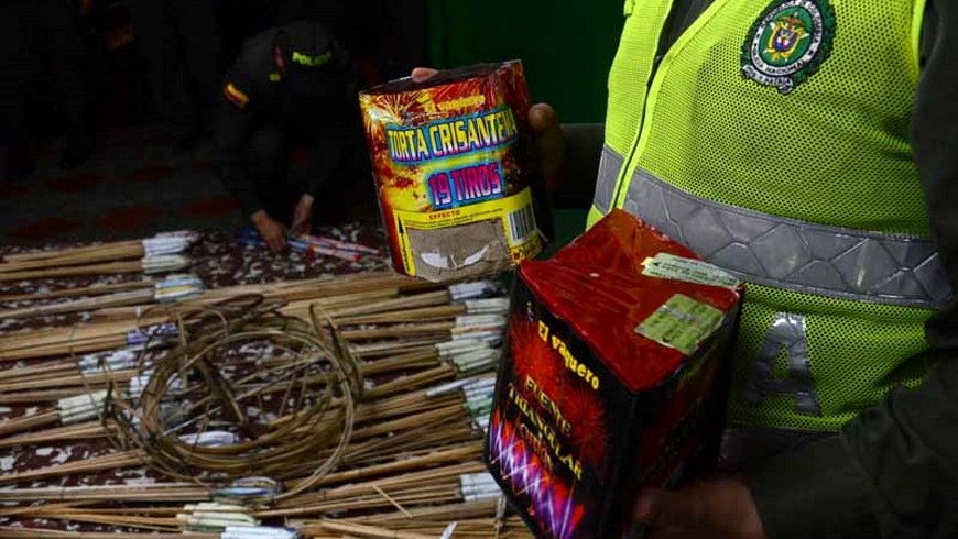 300 kilos de pólvora decomisó la Policía en una casa de Copacabana 2 Foto: Policía Metropolitana.