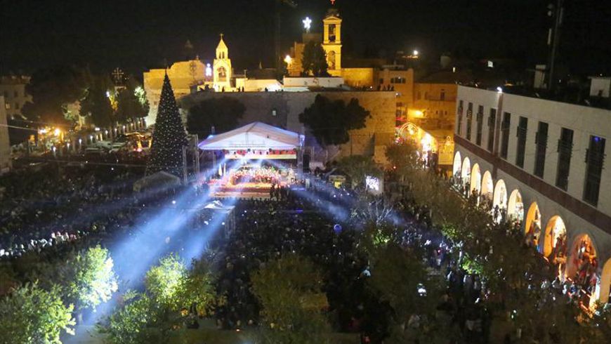 Vista general de la plaza donde se encuentra la Iglesia de la Natividad. EFE