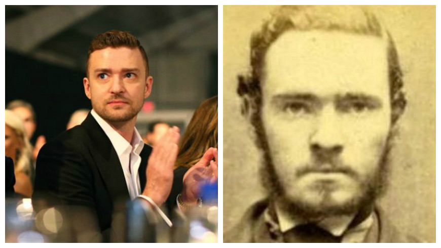 Al cantante Justin Timberlake le encuentran parecido a un criminal del siglo XIX