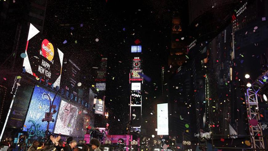 Celebraciones de Año Nuevo en Times Square en Nueva York hoy, jueves 1 de enero de 2014. EFE