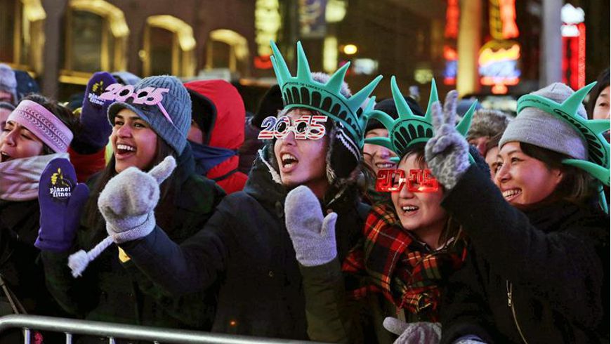 Celebraciones de Año Nuevo en Times Square en Nueva York hoy, jueves 1 de enero de 2014. EFE