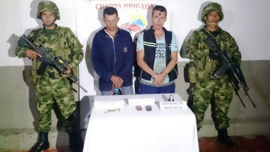 En una vereda de Yarumal cayeron dos presuntos miembros del frente 36 de las Farc 2 Foto: Cuarta Brigada del Ejército.