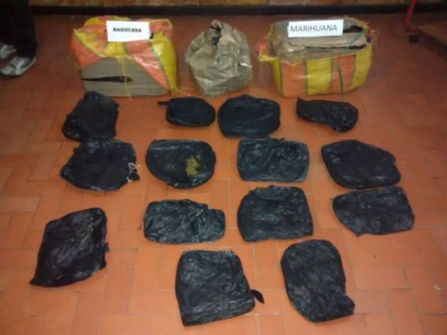 En Salgar capturaron a una pareja a la que le incautaron más de 60 kilos de marihuana 3 Foto: Policía Antioquia