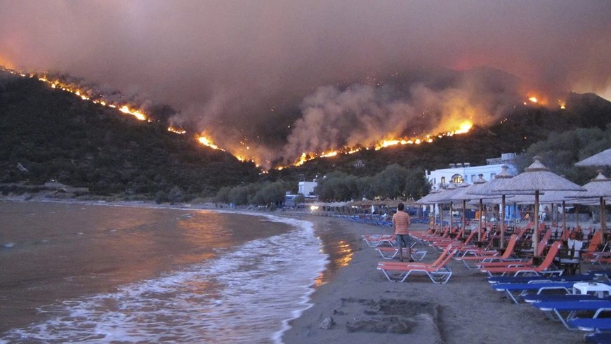 Incendio en una playa de Argentina