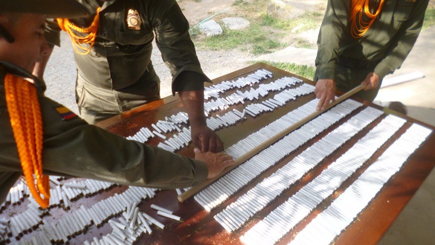 Policía incautó 1.030 cigarrillos de marihuana en San Jerónimo 2 Foto: Policía Antioquia