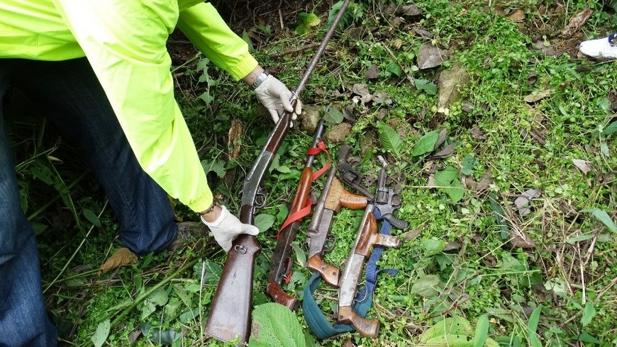 Caleta con armas encontrada en Támesis era de las extintas AUC 3 Foto: Policía Antioquia