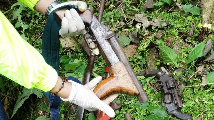 Caleta con armas encontrada en Támesis era de las extintas AUC 5 Foto: Policía Antioquia