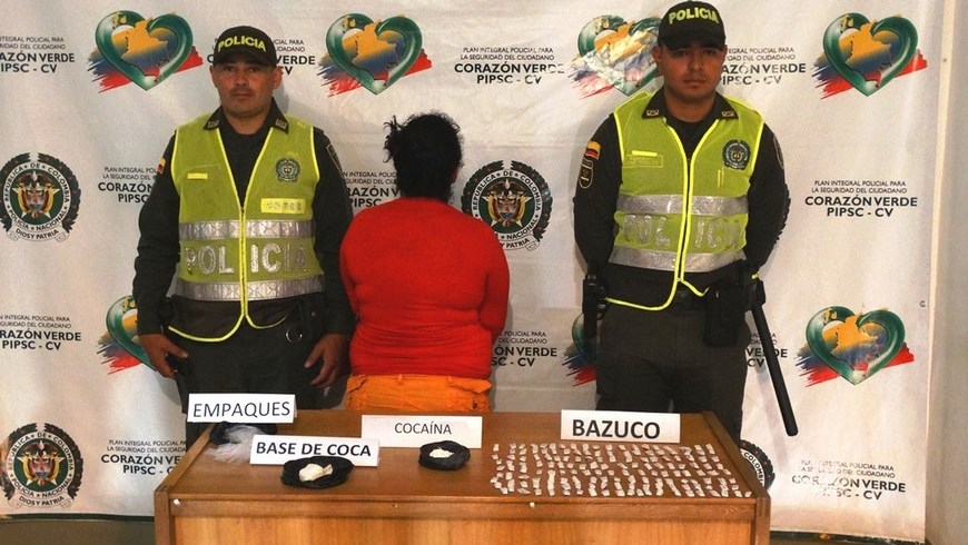 Capturada con estupefacientes durante un allanamiento en Andes 2 Foto: Policía Antioquia