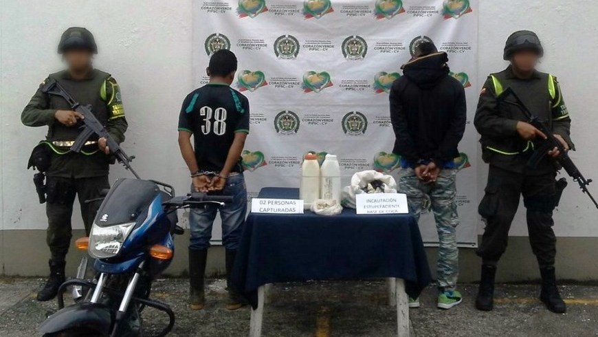 Capturados con 5 kilos de base de coca en Cáceres 2 Foto: Policía Antioquia