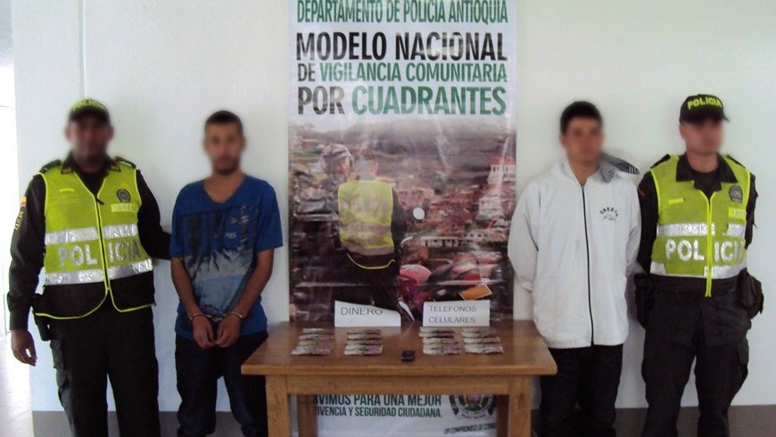 Capturados por extorsionar a un carnicero en San José de la Montaña 2 Foto: Policía Antioquia