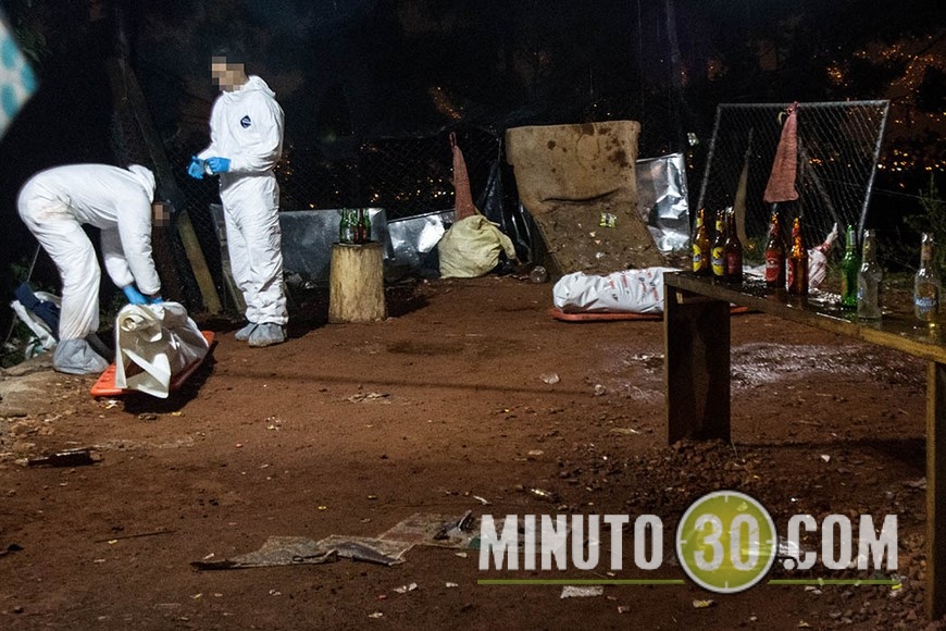 Escena del doble crimen ocurrido en El Manzanillo.