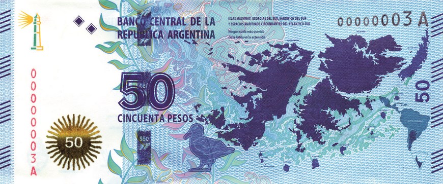 BANCO CENTRAL DE ARGENTINA PONDRÁ EN CIRCULACIÓN NUEVO BILLETE DE 50 PESOS EN HOMENAJE A MALVINAS