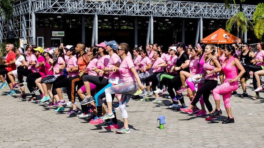 Clase de zumba en Expofitness 2015. Foto cortesía.